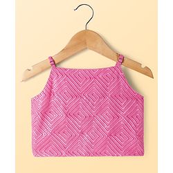 Pine Kids Viscose Woven Embroidered Top and Palazzo with Full Sleeves Tie Dye Shrug - Pink