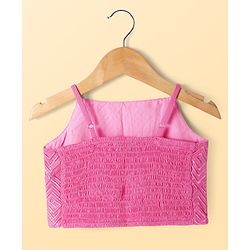 Pine Kids Viscose Woven Embroidered Top and Palazzo with Full Sleeves Tie Dye Shrug - Pink