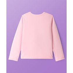 Pine Kids Disney Single Jersey Knit Full Sleeves Nightsuit With Snow White Graphic - Pink