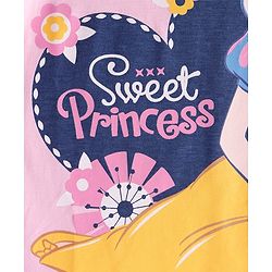 Pine Kids Disney Single Jersey Knit Full Sleeves Nightsuit With Snow White Graphic - Pink
