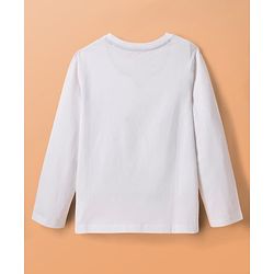 Pine Kids Disney Single Jersey Knit Full Sleeves Nightsuit With Mickey Mouse Graphic - White & Navy Blue