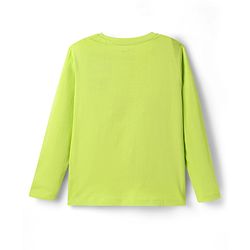 Pine Kids Disney Single Jersey Knit Full Sleeves Night Suit With Mickey Mouse Graphic - Limegreen  & Black