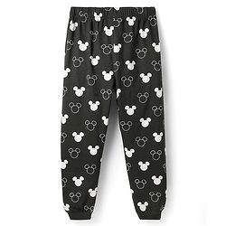 Pine Kids Disney Single Jersey Knit Full Sleeves Night Suit With Mickey Mouse Graphic - Limegreen  & Black