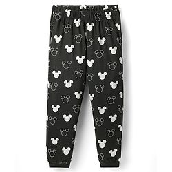 Pine Kids Disney Single Jersey Knit Full Sleeves Night Suit With Mickey Mouse Graphic - Limegreen  & Black