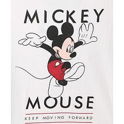 Pine Kids Disney Single Jersey Knit Full Sleeves Night Suit With Mickey Mouse Graphic- White & Red