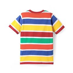 Pine Kids Cotton Knit Half Sleeves Striped T-Shirt - Multicolor