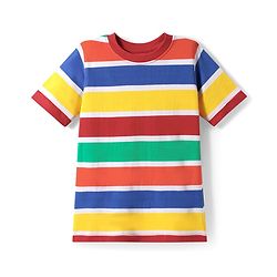 Pine Kids Cotton Knit Half Sleeves Striped T-Shirt - Multicolor