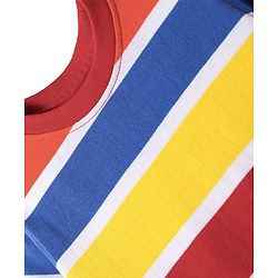 Pine Kids Cotton Knit Half Sleeves Striped T-Shirt - Multicolor