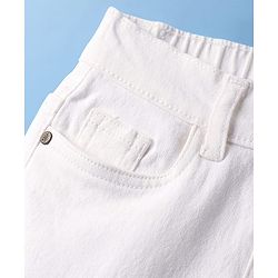 Pine Kids Denim Woven Full Length Washed Jeans -  White