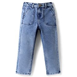 Pine Kids Denim Woven Ankle Length Washed Jeans - Blue