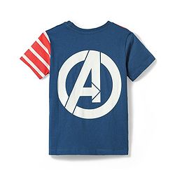 Pine Kids Marvel Single Jersey Knit Half Sleeves T-Shirt & Lounge Pant Set With Avengers Graphics - Navy Blue