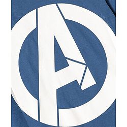 Pine Kids Marvel Single Jersey Knit Half Sleeves T-Shirt & Lounge Pant Set With Avengers Graphics - Navy Blue