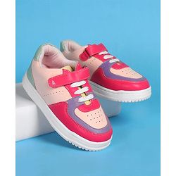 Pine Kids Velcro Closure Color Block Casual Shoes - Pink