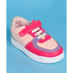 Pine Kids Velcro Closure Color Block Casual Shoes - Pink