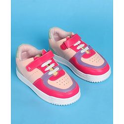Pine Kids Velcro Closure Color Block Casual Shoes - Pink