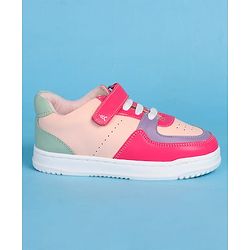 Pine Kids Velcro Closure Color Block Casual Shoes - Pink