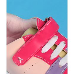 Pine Kids Velcro Closure Color Block Casual Shoes - Pink