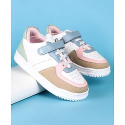 Pine Kids Velcro Closure Color Block Casual Shoes - Pink
