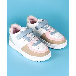 Pine Kids Velcro Closure Color Block Casual Shoes - Pink