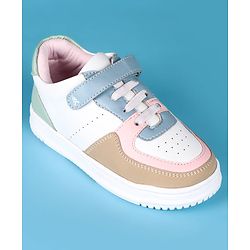 Pine Kids Velcro Closure Color Block Casual Shoes - Pink