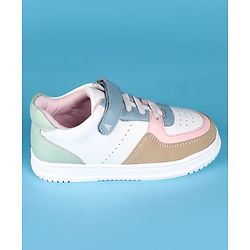 Pine Kids Velcro Closure Color Block Casual Shoes - Pink