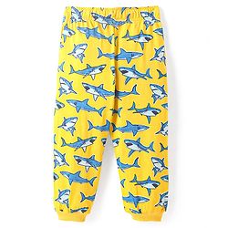 Pine Kids Single Jersey Knit Half Sleeves Night Suit With Shark Print - Yellow