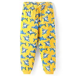 Pine Kids Single Jersey Knit Half Sleeves Night Suit With Shark Print - Yellow