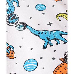 Pine Kids Single Jersey Knit Half Sleeves Night Suit with Dino Print - Blue White & Orange