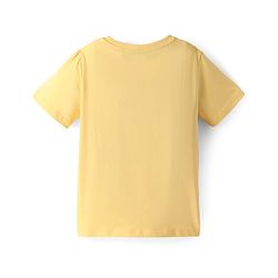 Pine Kids Single Jersey Knit Half Sleeves Night Suit with Robot Print - Yellow & Blue