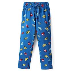 Pine Kids Single Jersey Knit Half Sleeves Night Suit with Robot Print - Yellow & Blue