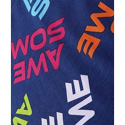 Pine Kids Single Jersey Knit Half Sleeves Night Suit With Awesome Print - Navy Blue