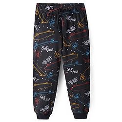 Pine Kids Single Jersey Knit Half Sleeves Night Suit with Skating Print - Blue
