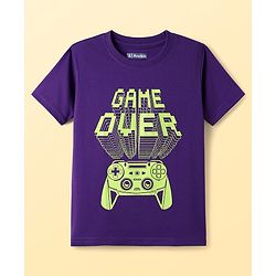 Pine Kids Cotton Knit Half Sleeves T-Shirts With Game Over Text Print Pack Of 5 - Red Light Green & White