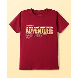 Pine Kids Cotton Knit Half Sleeves T-Shirts With Game Over Text Print Pack Of 5 - Red Light Green & White