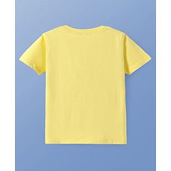 Pine Kids Cotton Knit Half Sleeves T-Shirt with Logo Print - Lemon