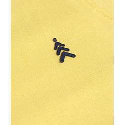 Pine Kids Cotton Knit Half Sleeves T-Shirt with Logo Print - Lemon