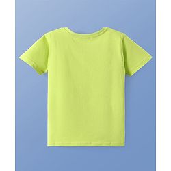 Pine Kids Cotton Knit Half Sleeves T-Shirt with Logo Print - Lemon