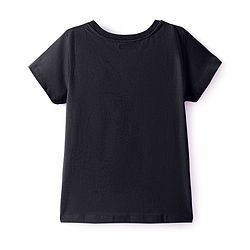 Pine Kids Cotton Knit Half Sleeves T-Shirt with Glitter Text Print - Limegreen