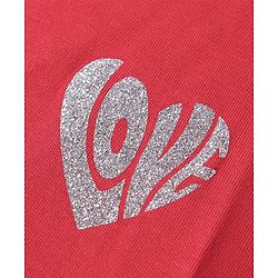 Pine Kids Cotton Knit Half Sleeves T-Shirt with Glitter Text Print - Limegreen