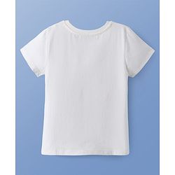 Pine Kids Cotton Knit Half Sleeves T-Shirt with Glitter Text Print - Limegreen