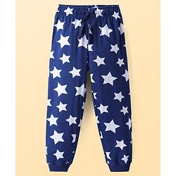 Pine Kids Single Jersey Knit Half Sleeves Night Suit with Stars Print - Blue