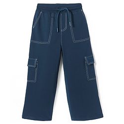 Pine Kids Knit Full Length Lounge Pant with Cargo Pockets - Navy Blue