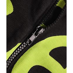 Pine Kids Cotton Knit Half Sleeves Solid T-Shirt & Dungaree with Alphabet Print - Black & Light Green