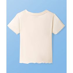 Pine Kids Cotton Kit Text Printed Dungarees & Half Sleeves T-Shirt - Golden