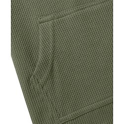 Pine Kids Cotton Knit Half Sleeves  Textured Hooded T-Shirt - Olive Green