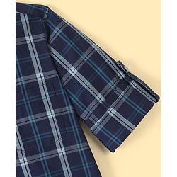Pine Kids Cotton Woven Full Sleeves Chekered Shirt with T-Shirt - Blue