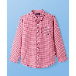 Pine Kids Cotton Woven Full Sleeves Checkered Shirt with Sleeveless T-Shirt