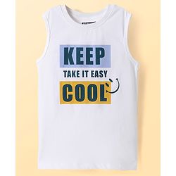 Pine Kids Cotton Knit Half Sleeves Check Shirt with T-Shirt Text Print - Grey & White
