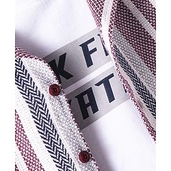 Pine Kids Cotton Woven Half Sleeves Striped Shirt with Text Printed T-Shirt - White & Pink
