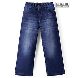 Pine Kids Full Length Washed Denim Jeans - Navy Blue